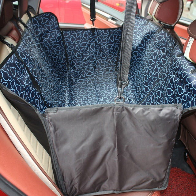 Pet carriers oxford fabric paw pattern car pet seat cover dog car back seat carrier waterproof pet mat hammock cushion protector sales