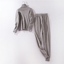 Load image into Gallery viewer, Autumn and Winter Explosions Sportswear High Collar Sweater Knit Pants Suit Casual Women's Two-piece Suit
